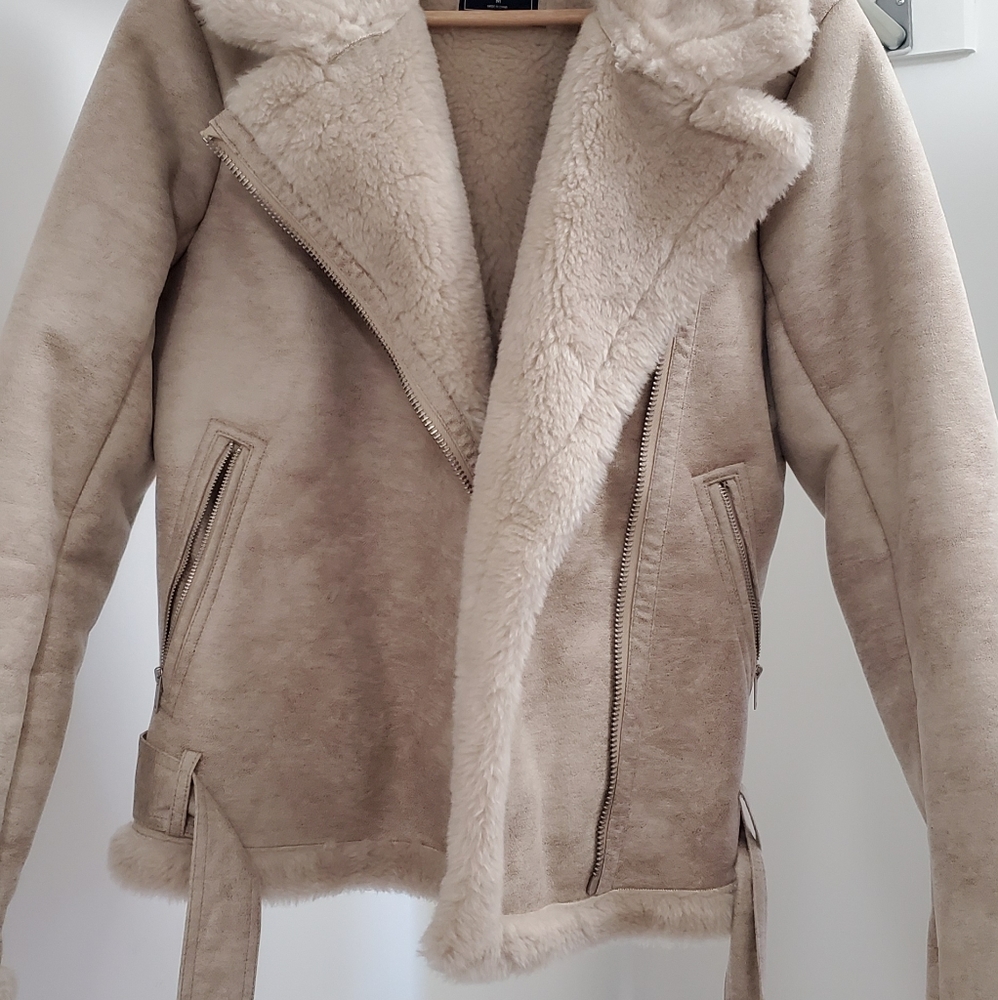Faux suede coat